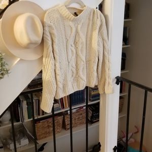 Cream chenille chunky knit sweater